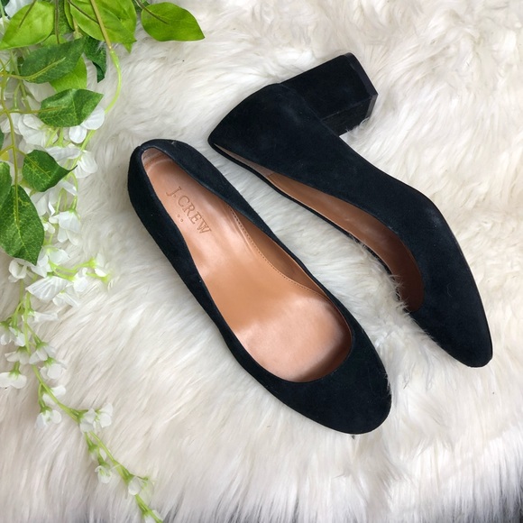 J. Crew Shoes - J crew black suede heels 7.5 women’s career work